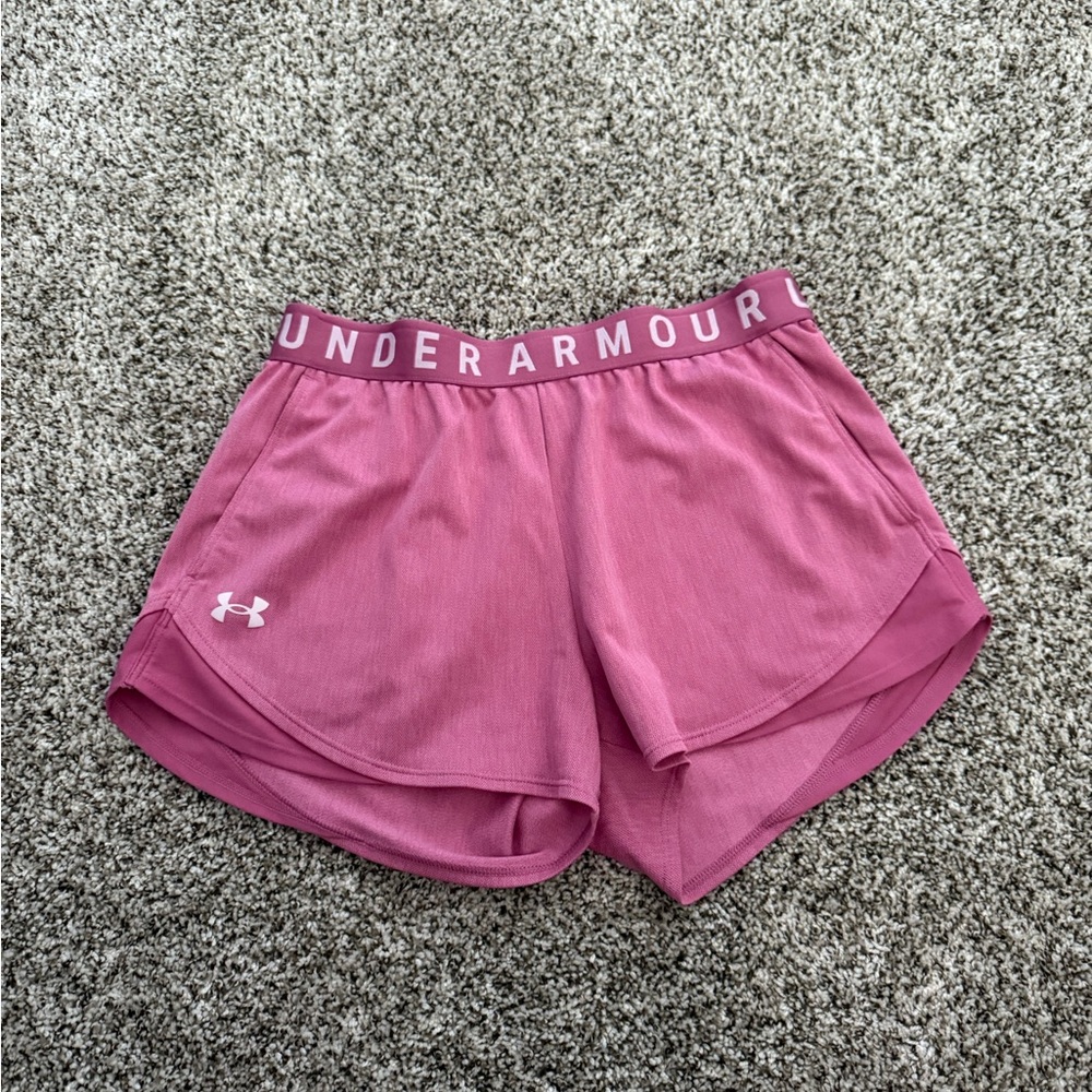 Under Armour Pink Athletic Shorts with Elastic Waistband